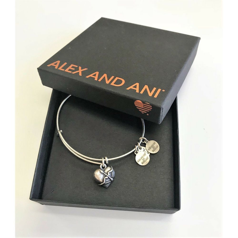Alex and Ani Cupid's Heart Wire Bracelet Silver
